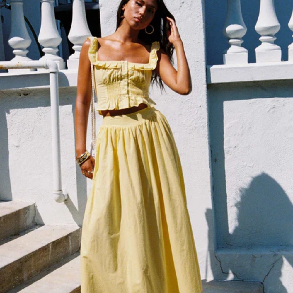 Princess Polly Yellow Maxi Skirt